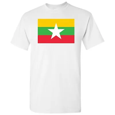 Myanmar Flag - Classic Country Travel Vacation Souvenir T Shirt - White • $23.99