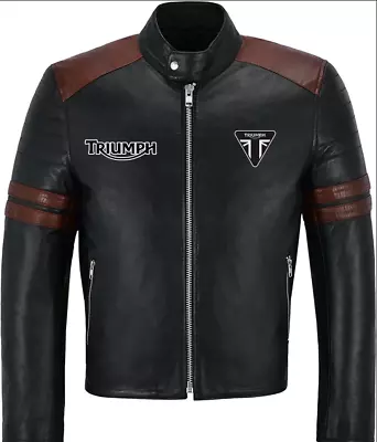 Triumph  Motorcycles Racing Motor Bike Black Faux/PU Leather Jacket • $80