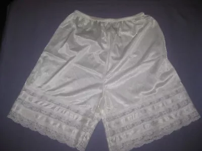Vintage Velrose Petti Pants/Pantaloons Nylon & Lace White Sz M Made In USA • $20