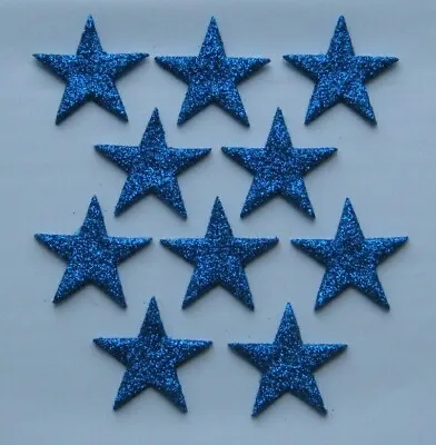 £3.60 • Buy 10 X EDIBLE BLUE GLITTER STARS. CAKE DECORATIONS. LARGE 4cm.