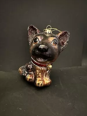 Vintage Christmas Blown Glass Ornament German Shepherd Yorkie Puppy Dog K-9 • $12.50