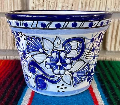 Mexican Ceramic Flower Pot Planter Folk Art Pottery Handmade Talavera #9 • $19.99