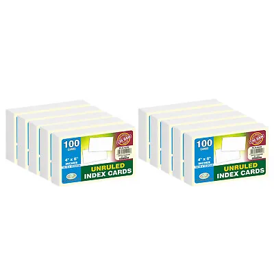 Pack Of 1000 White Unruled Plain Index Flash Cards 4 X 6 Inch 130 Gsm Card • £8.99