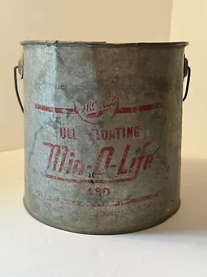 Min-O-Life Vintage Minnow Bucket Red Words Red Handle No Lid • $28.25