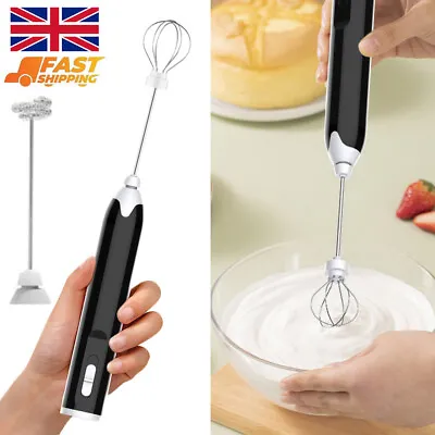 £8.39 • Buy 3 Speed Electric Milk Frother Double Whisk Mixer Stirrer Egg Beater Rechargeable