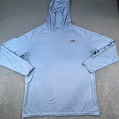 AFTCO Hoodie Mens Size XL Blue AFTECH Performance Fishing Long Sleeve Shirt • $29.99