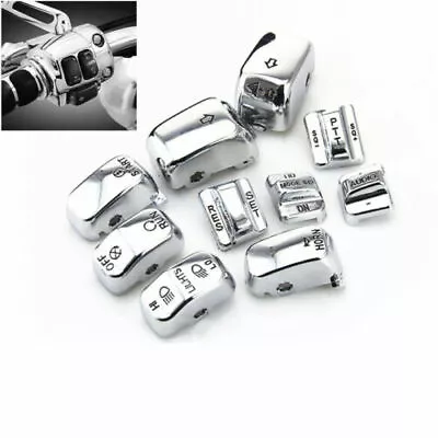 Motorcycle Chrome Hand Control Switch Housing Caps For Harley Fatboy FLHX FLTRX • $17.59