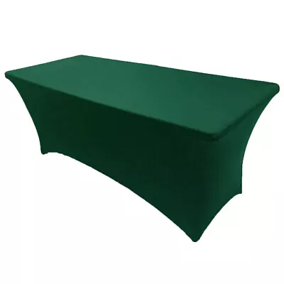 6' Ft. Spandex Fitted Stretch Tablecloth Table Cover Wedding Party Hunter Green • $9.99