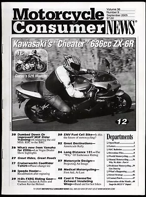 $5.40 • Buy September 2005 Motorcycle Consumer News, Kawasaki Zx-6r, Ducati S2r Monster