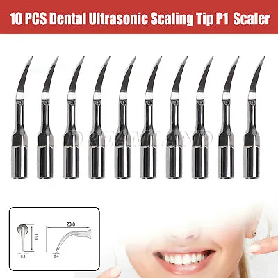 10 X Dental Ultrasonic Scaler Scaling Tips P1 Fit EMS Woodpecker Handpiece UK • £20.83