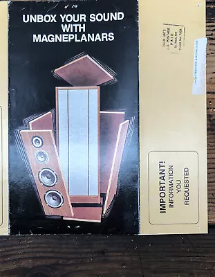 Magnepan Magneplanar Speaker Spec Sheet Dealer Brochure *Orig* • $14.97