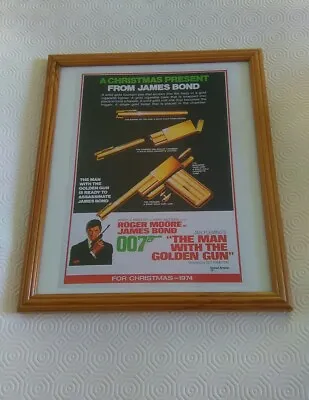 Framed James Bond The Man With The Golden Gun Advertising Print - Showing Gun • £25