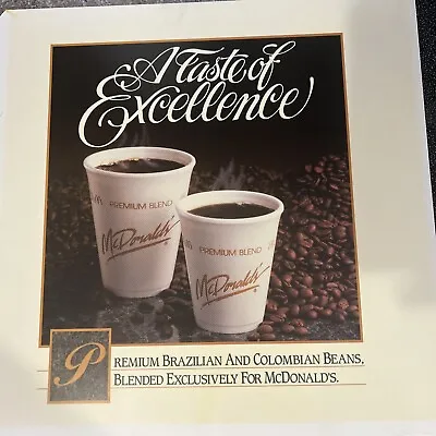 Vintage McDonald's 13.5 X 13.5   A Taste Of Excellence  Coffee Translite  Sign • $34.95