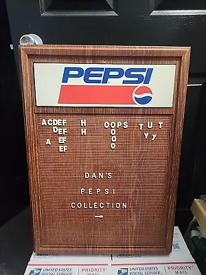 Vintage Pepsi 1970’s Menu Board Sign Huge 29x21 Inches Soda Advertising Brown • $89.89