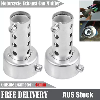 2X 45mm Motorcycle Exhaust Silencer Muffler Insert Baffle DB Killer Silver Short • $15.95