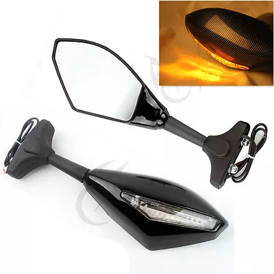 Rearview Mirrors LED Turn Signals For GSXR600 750 1992 1997 2004-2008 2010-2011 • $25.80