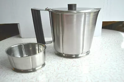  Art Deco Gense Stainless Coffee Or Tea Pot & Jam Dish Sweden • $32.50