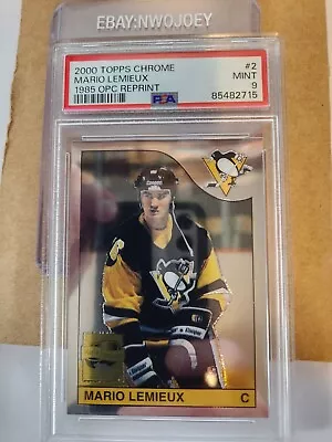 Psa 9 Mint Mario Lemieux 2000-01 Topps Chrome #2 Opc 1985 Rookie Reprint Rare • $324.22