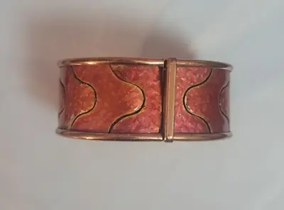 P ~ Matisse Renoir Copper & Enamel Hinged Cuff Bracelet • $29.99