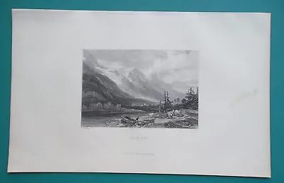 SWITZERLAND Alps Chamouni - C1860 Antique Print Engraving • $14