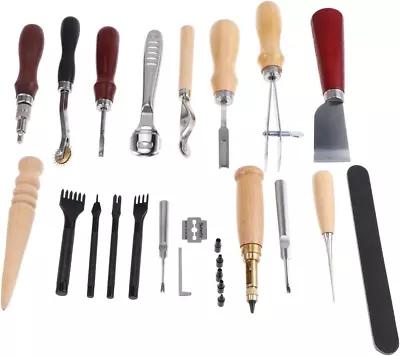 Chisel Set Hand Tool 18 Pcs DIY Leather Craft Tools Hand Stitching Tool Leather  • $57.99