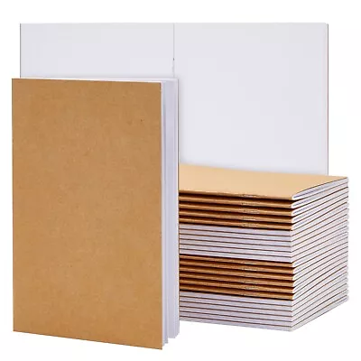 24-Pack A5 Blank Notebook Bulk Set Unlined Kraft Paper Journals 5.5x8.5 In • $27.89