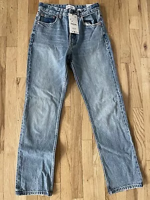 Zara Straight Leg Jeans With A High Waist New With Tag • $18