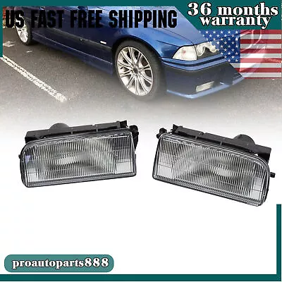 Fit For BMW E36 3-Series 1992-1998 Bumper Driving Fog Lights Lens Front Fog Lamp • $29.57