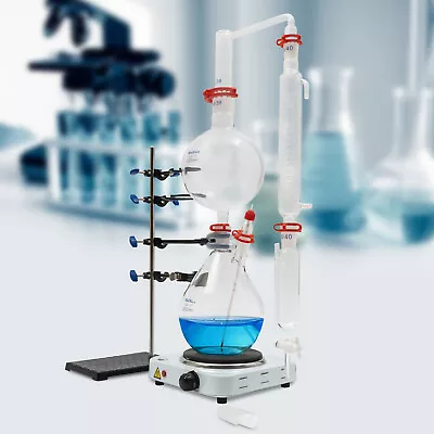 2000ml Essential Oil Separator Lab Glass Distillation Steam Water Distiller NEW • $140