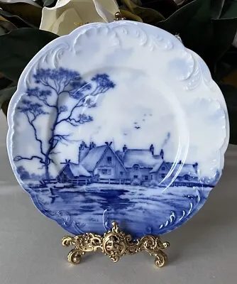 Vintage Rosenthal Delft Blue Dutch Salad Plate Scalloped Embossed Edge 7 1/2” • $25