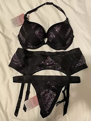 Victoria’s Secret Fashion Show Sequin Bra Set 32D • $125