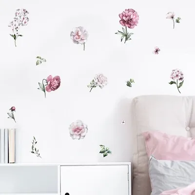 £6.30 • Buy Large Peony Rose Flower Art Wall Sticker Living Room Home Background DIY Decal