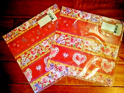 Marcel Schurman Vintage 💕 Floral Hearts & Roses Gift Wrap 2 Packs 4 Sheets  • $16