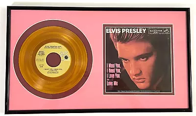 Elvis Presley Framed Picture Sleeve With Gold Vinyl 45 Elvis 50th Anniversary • $125