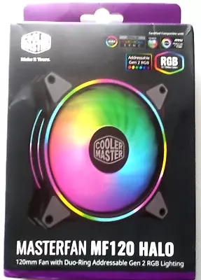 Cooler Master MasterFan MF120 Halo 120mm Duo-Ring ARGB(Gen 2) Lighting Fan Black • $24.99