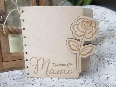 Personalized Wooden Rose Card Mother's Day - Kartka Na Dzien Matki • £17.90