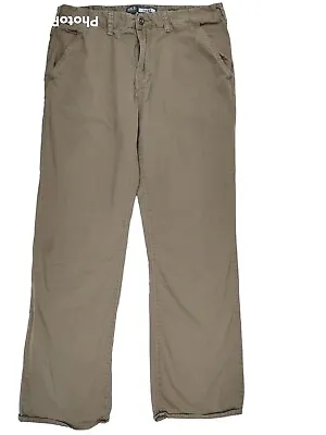 BKE Casuals Buckle Pants Mens 36L Stretch Jake Chino Flat Front Khaki Straight • $22.45