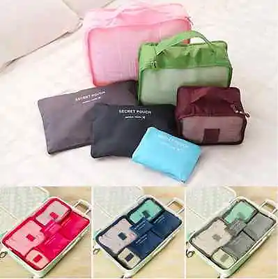 $9.99 • Buy Mixed Colour 6PCS Travel Luggage Suitcase Organiser Packing Cubes Bags Pouches 