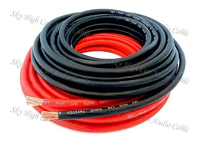 $39.95 • Buy 100 Ft Total 8 Gauge AWG 50' RED / 50' BLACK Power Ground Wire Sky High