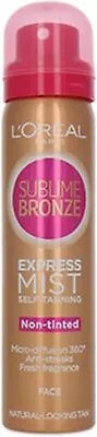 L'Oreal Sublime Bronze Express Pro Self Tan Dry Mist For Face Free P&P 75ml • £7.99