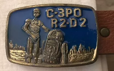 Vintage 1977~Star Wars C3PO & R2-D2~Belt Buckle~Solid Brass~Lee CO 20th Cent Fox • $35