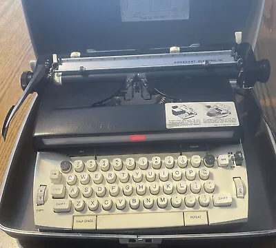 Vintage Smith Corona Sears Forecast Electric 12 Typewriter Hard Case  Tested • $49.99