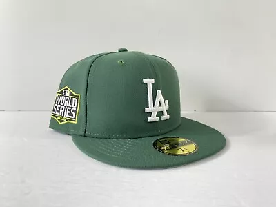 New Era 59Fifty 5950 LA Dodgers World Series Side Patch Fitted Hat Cap 7 3/8 • $44.99