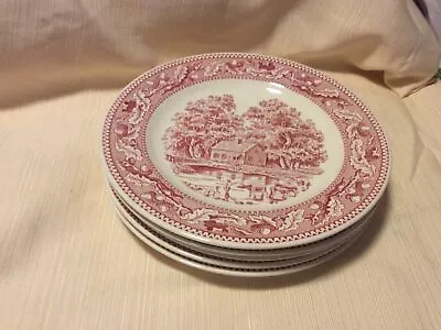 5 Pcs Memory Lane 1965 Royal Ironstone Pink Transferware 10  Dinner Plates • $49.99