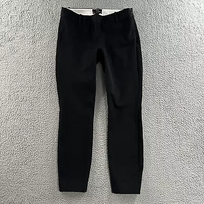 J.Crew Womens Pants Black Size 2 Minnie Mid Rise Side Zip Career Cotton Blend • $19.59