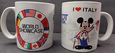 Lot Of 2 Vintage Mickey Mouse Mugs I Love Italy Epcot Center World Showcase RARE • $24.94