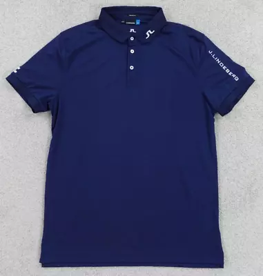 J Lindeberg Shirt Men's Extra Large Blue Tour Tech Golf Polo Stretch Regular Fit • $39.99