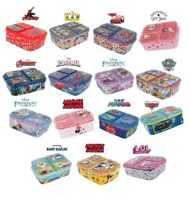 £12.99 • Buy New Design Kids Character 3 Compartment Sandwich Lunch Box School Licenced Item