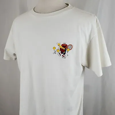 Vintage Sesame Street Tennis Elmo T-Shirt Adult XL White Muppets Jim Henson • $28.99