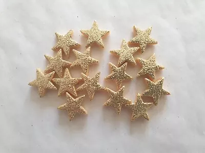 24 Glittery Gold Stars - Edible Sugar Cake Decorations / Toppers • £4.50
